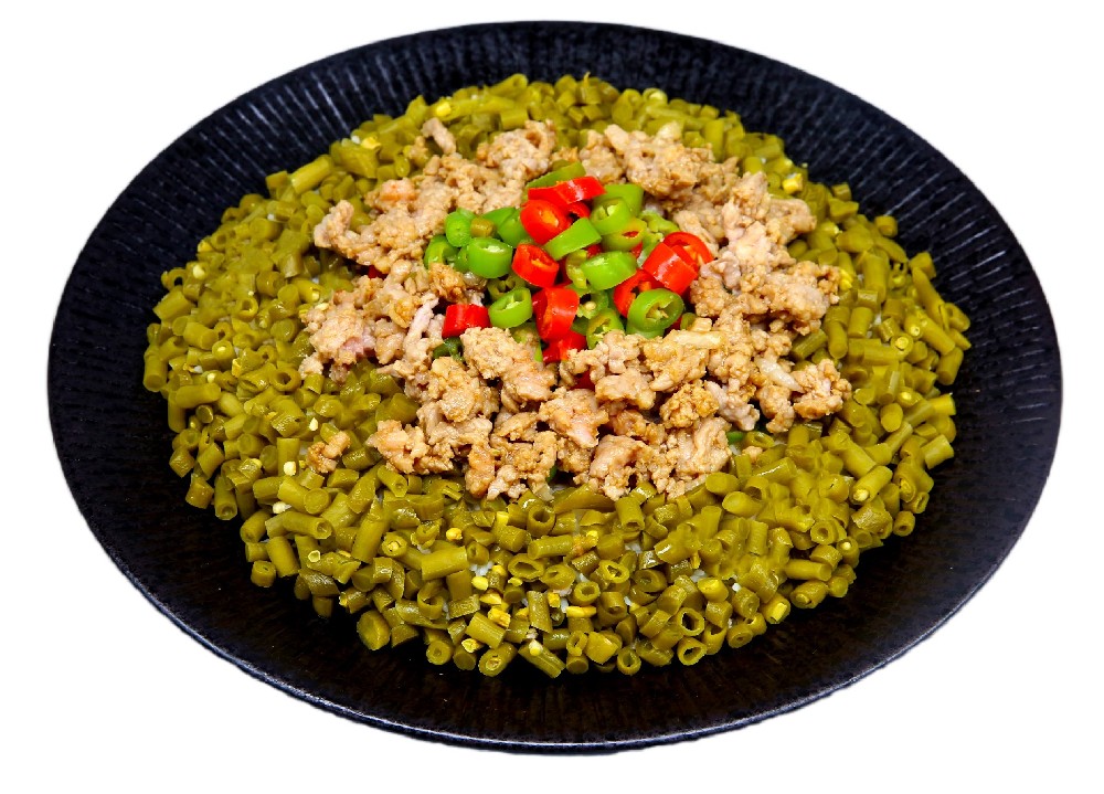 肉沫豇豆拌饭